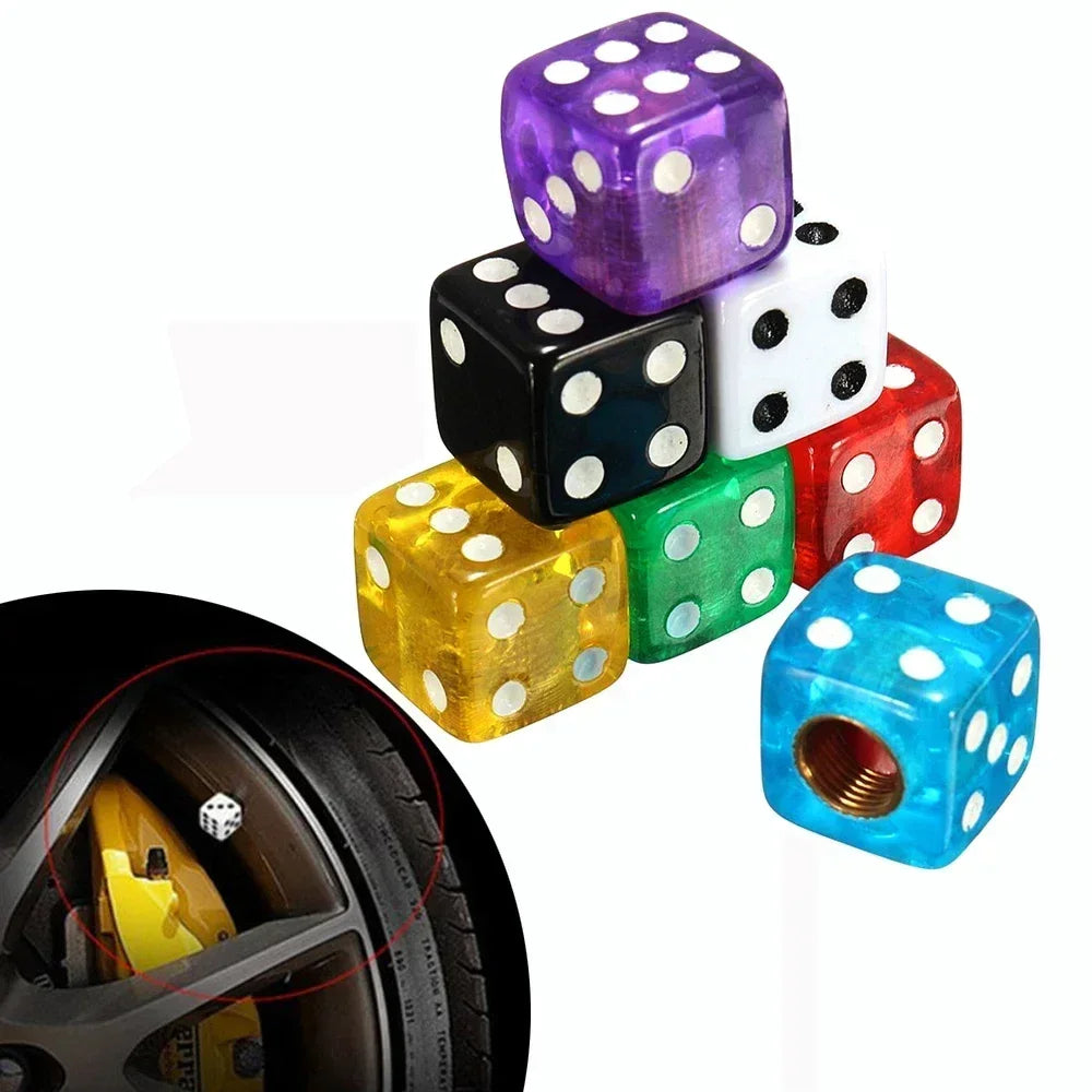 570 Mods Dice Tire Caps | 4Pcs/Set Air Valve