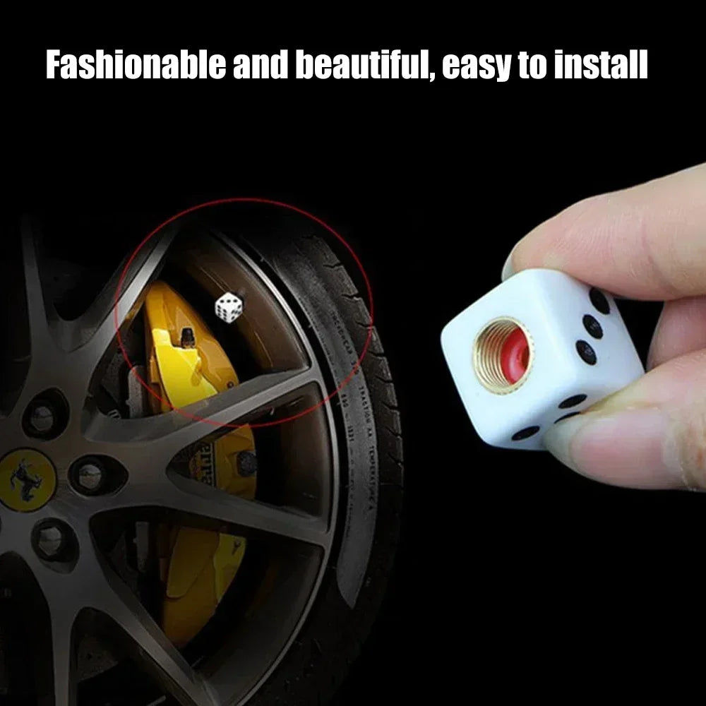570 Mods Dice Tire Caps | 4Pcs/Set Air Valve