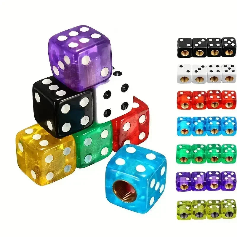 570 Mods Dice Tire Caps | 4Pcs/Set Air Valve